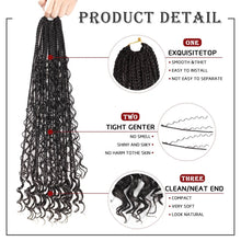 Load image into Gallery viewer, Goddess Box Braids Crochet Hair Curly Ends Ombre Synthetic Bohemian Braiding Hair Extensions Pre-looped Box Braiding