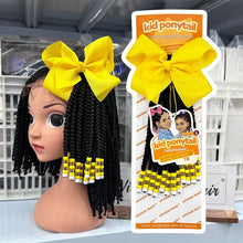 Load image into Gallery viewer, kids braided ponytail with beads and bow