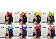 Load image into Gallery viewer, kids braided ponytail with beads and bow