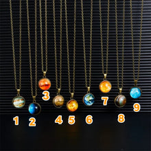 Load image into Gallery viewer, Glow in The Dark Planets Glass Ball Necklace