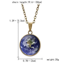 Load image into Gallery viewer, Glow in The Dark Planets Glass Ball Necklace