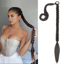 Load image into Gallery viewer, Braideable Ponytail ,Extensions, Long Synthetic Hair Piece, Pony Tail with Hair Tie, Summer Braid Hairpiece, Wrap Jumbo Braided Ponytail