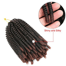 Load image into Gallery viewer, 8 inch 60 Strands Synthetic Deep Pre Loop WeavingCurly Extension Ombre Braids Crochet Spring Twist Hair