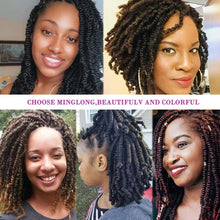 Load image into Gallery viewer, 8 inch 60 Strands Synthetic Deep Pre Loop WeavingCurly Extension Ombre Braids Crochet Spring Twist Hair
