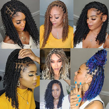 Load image into Gallery viewer, Goddess Box Braids Crochet Hair Curly Ends Ombre Synthetic Bohemian Braiding Hair Extensions Pre-looped Box Braiding
