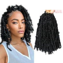 Load image into Gallery viewer, Butterfly Locs Crochet Synthetic Hair 18Inch Soft Distressed Butterfly Los Faux Crochet Hair Butterfly Locs Nu Faux
