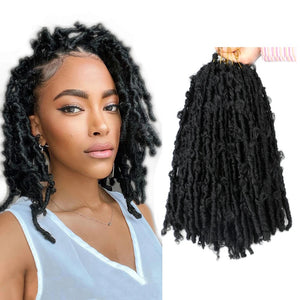 Butterfly Locs Crochet Synthetic Hair 18Inch Soft Distressed Butterfly Los Faux Crochet Hair Butterfly Locs Nu Faux