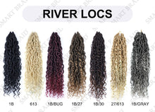Load image into Gallery viewer, 18 Inch 14 Strands River Goddess Locs Crochet Hair Wavy With Curly Ends Pre-loop Synthetic Crochet Braids Twist Braiding Goddess Faux Locs Hair
