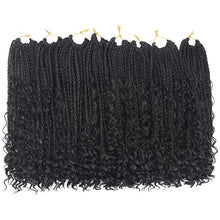 Load image into Gallery viewer, 18 Inch 14 Strands River Goddess Locs Crochet Hair Wavy With Curly Ends Pre-loop Synthetic Crochet Braids Twist Braiding Goddess Faux Locs Hair
