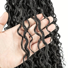 Load image into Gallery viewer, 18 Inch 14 Strands River Goddess Locs Crochet Hair Wavy With Curly Ends Pre-loop Synthetic Crochet Braids Twist Braiding Goddess Faux Locs Hair
