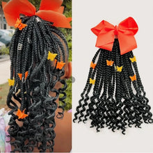 Load image into Gallery viewer, kids braided ponytail with beads and bow
