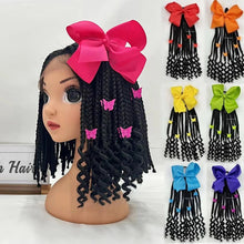 Load image into Gallery viewer, kids braided ponytail with beads and bow
