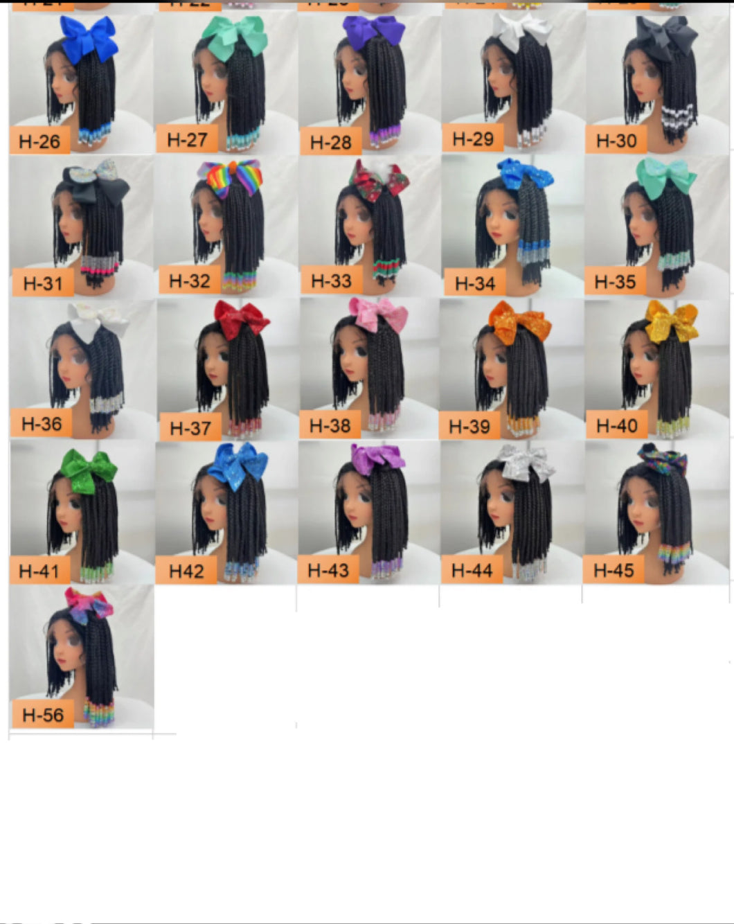 kids braided ponytail with beads and bow
