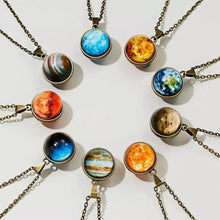 Load image into Gallery viewer, Glow in The Dark Planets Glass Ball Necklace
