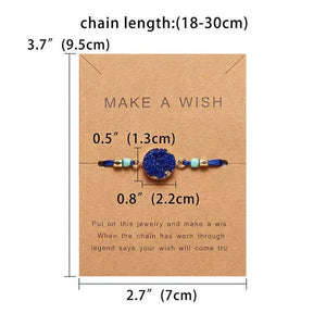 Braided Adjustable Bracelets/ Round shaped Bracelets/ Natural Stone Bracelets/ Round Crystal Bracelets