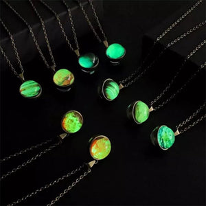 Glow in The Dark Planets Glass Ball Necklace