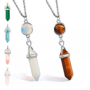 Crystal Necklace, Crystal Point Necklace, Crystal Choker, Crystal Pendant Necklace, Crystal Pendulum, Opalite necklace, Crystal Pendant