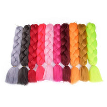 Load image into Gallery viewer, 24‘’ Jumbo Braiding Hair Extensions, Kanekalon Box Braids Crochet Synthetic Wig, Jumbo Braid Hair, Long Artificial Fake Hair for Women Kids
