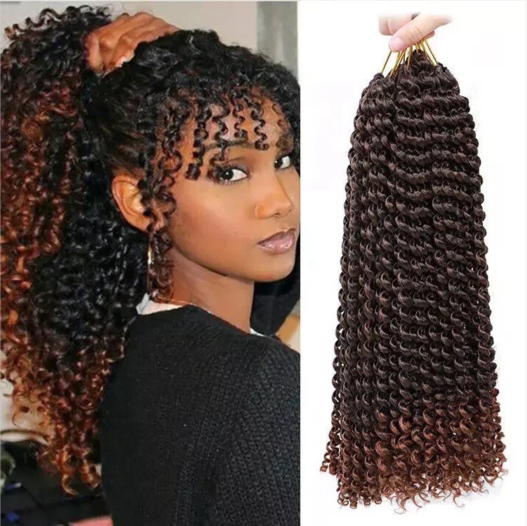 18” Passion Twist Hair 6 PACKS 132 strands Crochet Braid Extensions Water Wave Synthetic Crotchet Braids crochet Braiding Hair