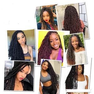 18” Passion Twist Hair 6 PACKS 132 strands Crochet Braid Extensions Water Wave Synthetic Crotchet Braids crochet Braiding Hair