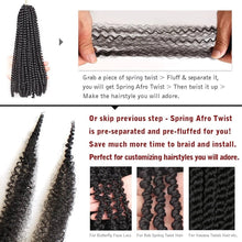 Load image into Gallery viewer, 24”  Kinky Marley Braid Hair Spring Afro mini Twist Crochet HairBulk Extensions Faux Los Braid For African Women 24 inch 60g
