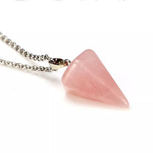 Load image into Gallery viewer, Crystal Wire Wrapped Necklaces, Rose Quartz, Amethyst, Opal Healing Stone Chakra Point Birthstone Gemstone Necklaces
