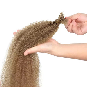 24” color 1B Kinky Marley Braid Hair Spring Afro Twist Crochet HairBulk Extensions Faux Los Braid For African Women 24 inch 45g
