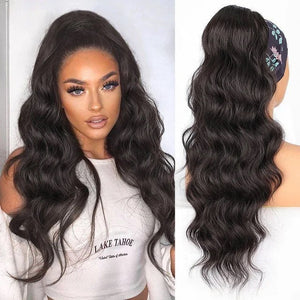 24 inch Body Wave Drawstring Pony Tail For Black Women Heat Resistant Synthetic Ponytail Hair Extensions